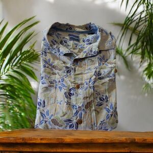 Tommy Bahama Hawaiian Shirt Size XXL Button Up Down 100% Silk